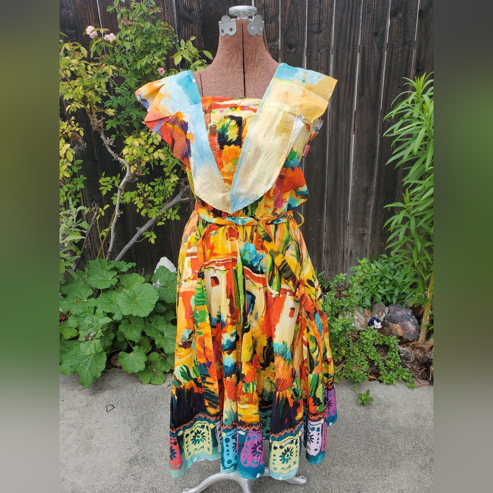 Vibrant Multicolor Women's Midi Dress